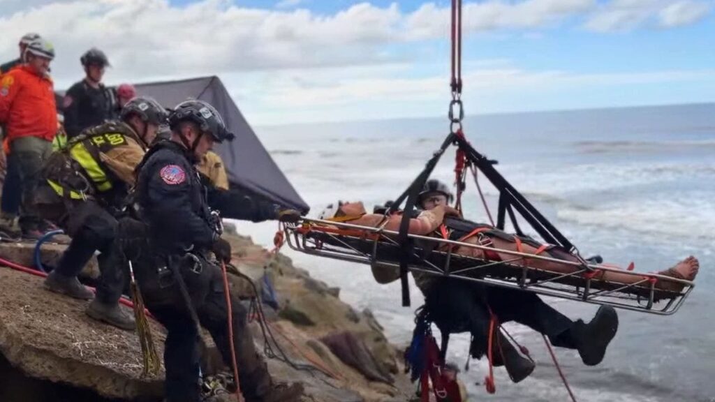 San Diego man rescued cliff tunnel